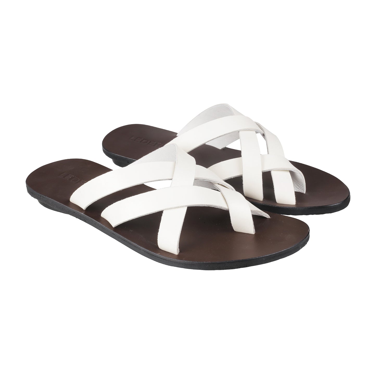 Ledero 14-217 White Slip On Sandal
