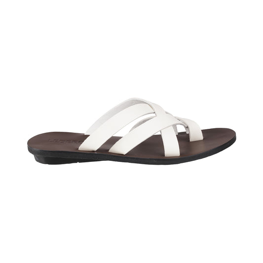 Ledero 14-217 White Slip On Sandal