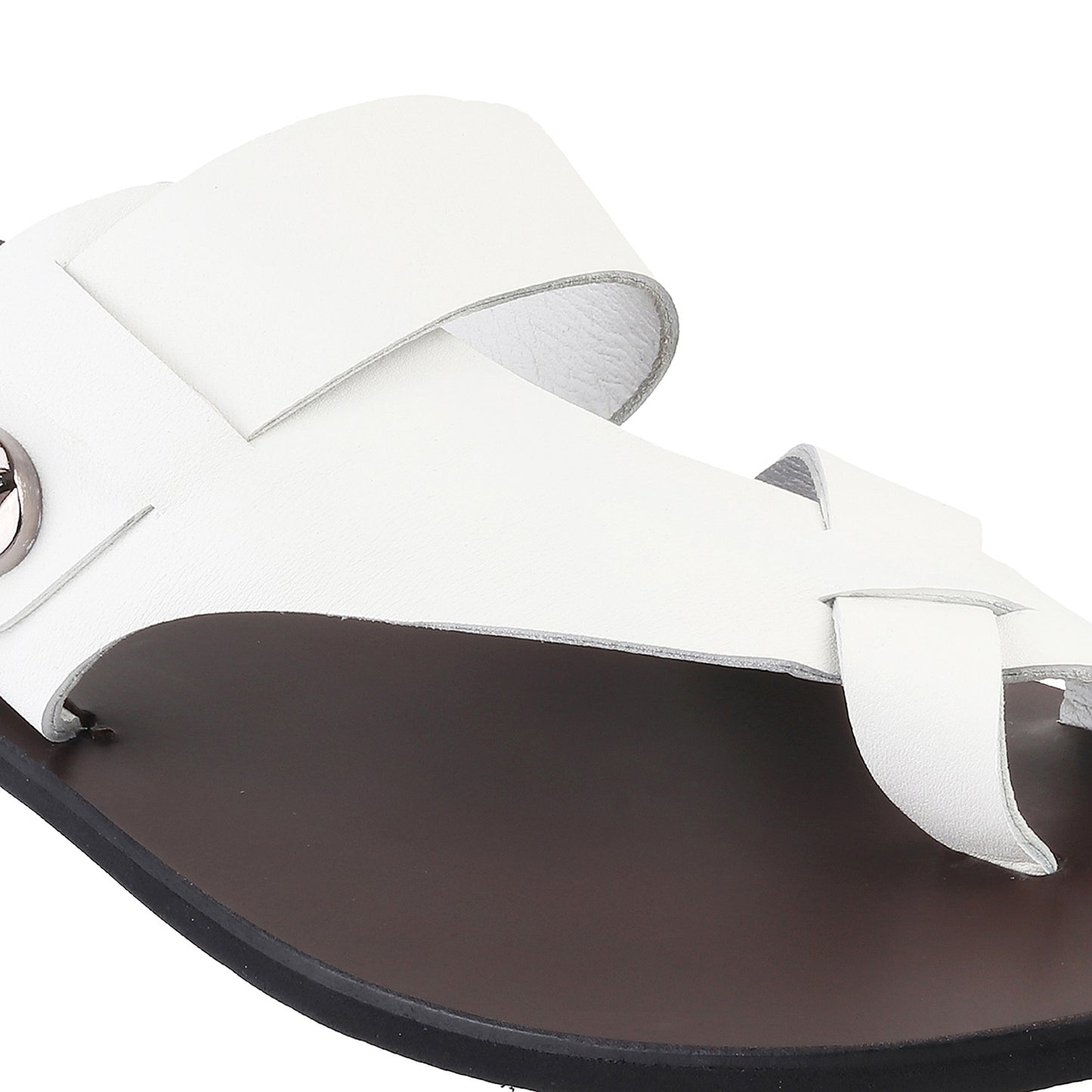 White Milled leather Slip-on for Men