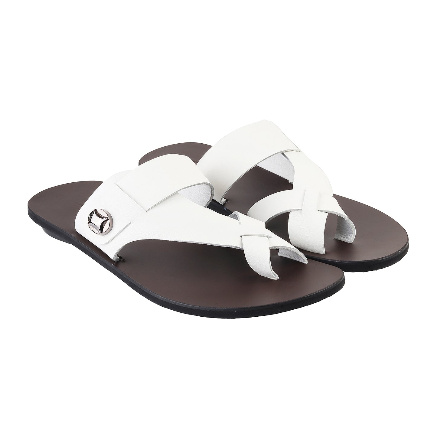 White Milled leather Slip-on for Men