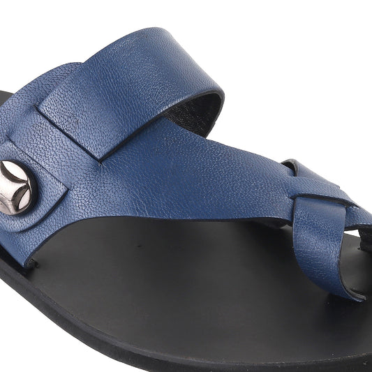 Blue Milled leather Slip-on for Men