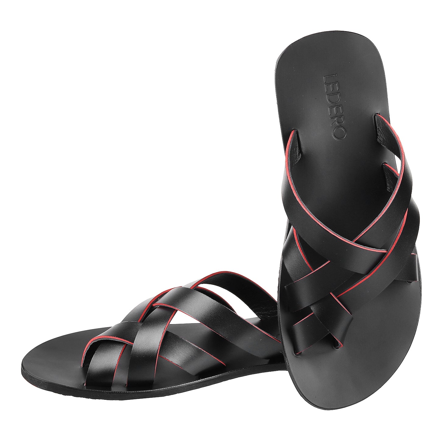 Ledero 14-217 Black Slip On Sandal