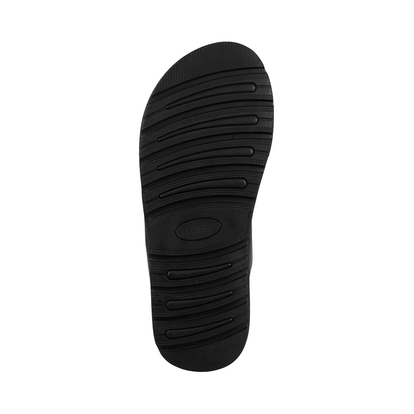 Ledero 15-129 Black Leather Slip on Sandal