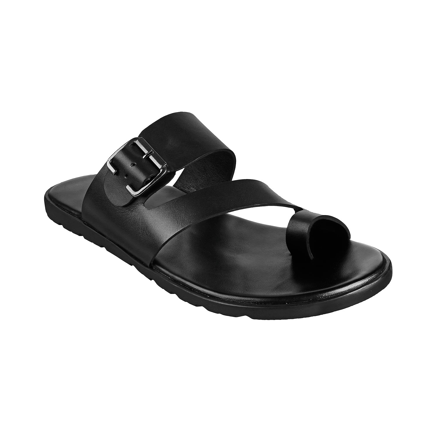 Ledero Black Leather Slip on Sandal for men Buy Stylish Sandals