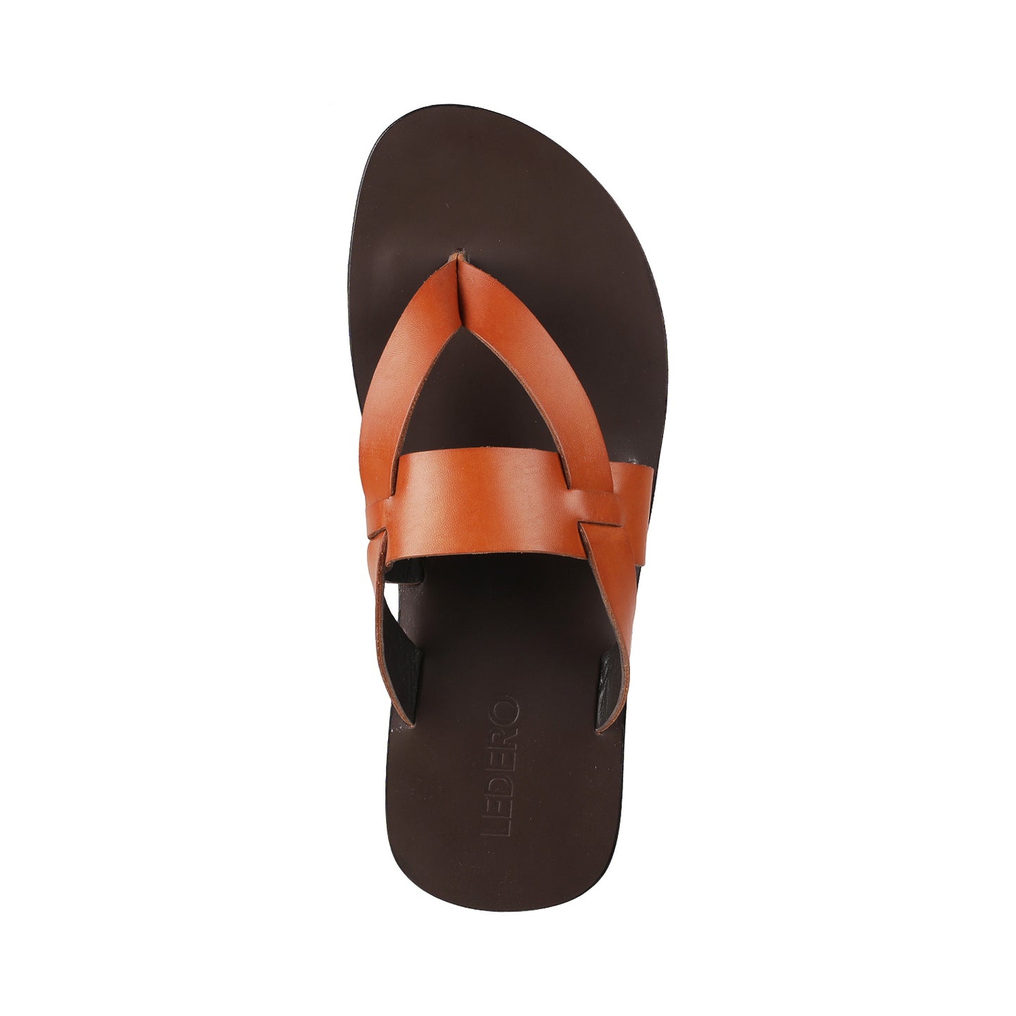 Ledero 12-1112 Tan Leather Flip Flops