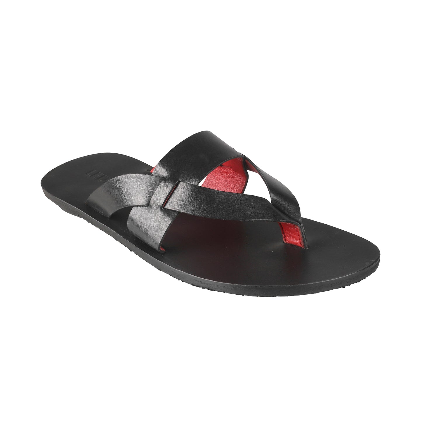 Ledero 12-1112 Black Leather Flip Flops