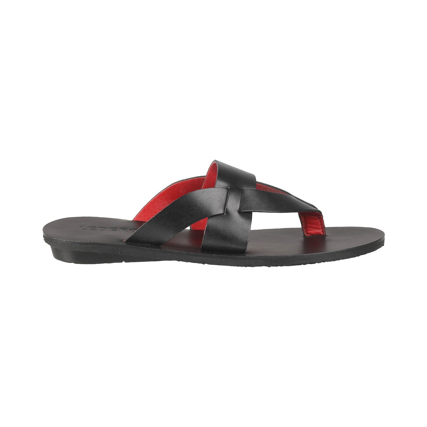 Ledero 12-1112 Black Leather Flip Flops