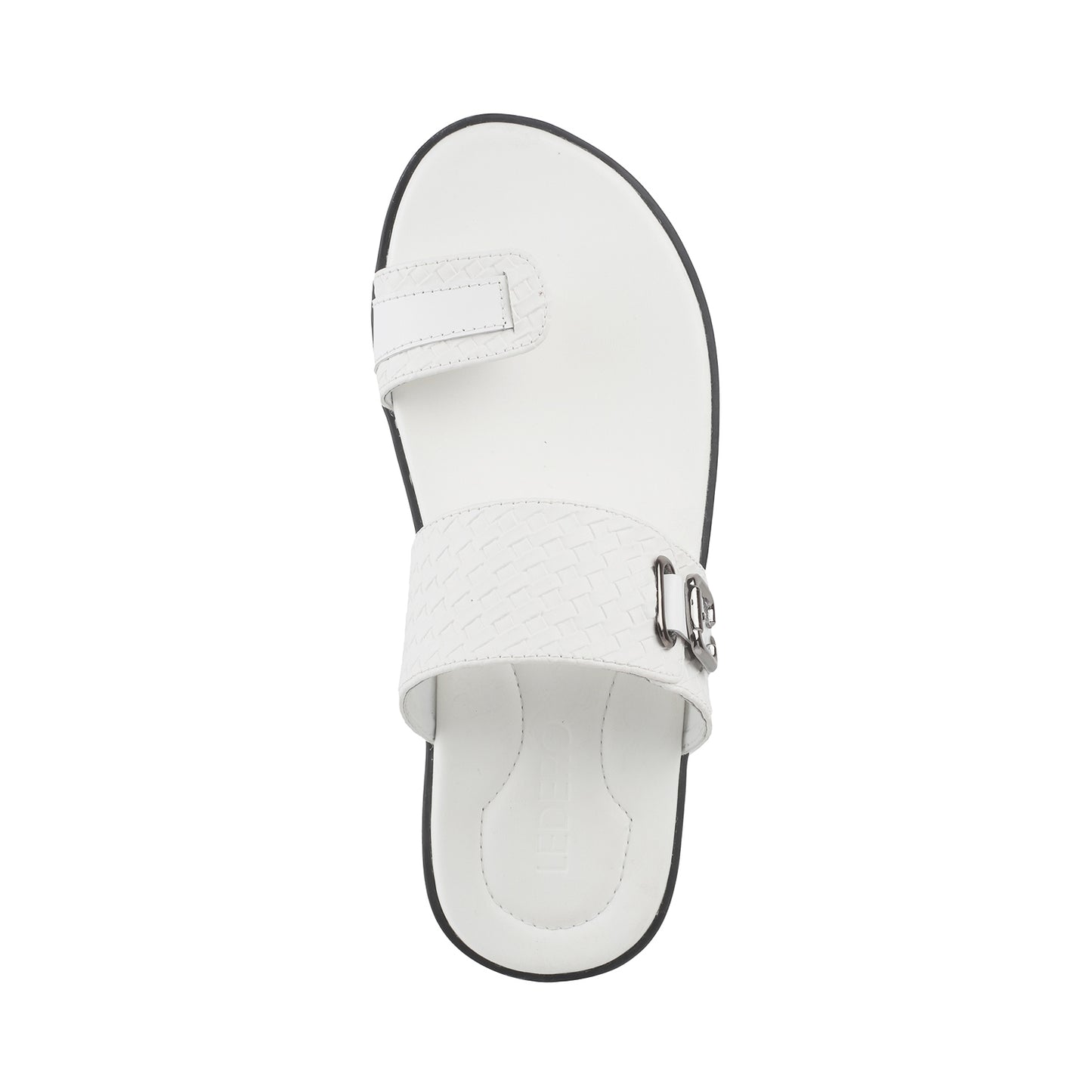 Ledero 13-225 White Slip On Sandal