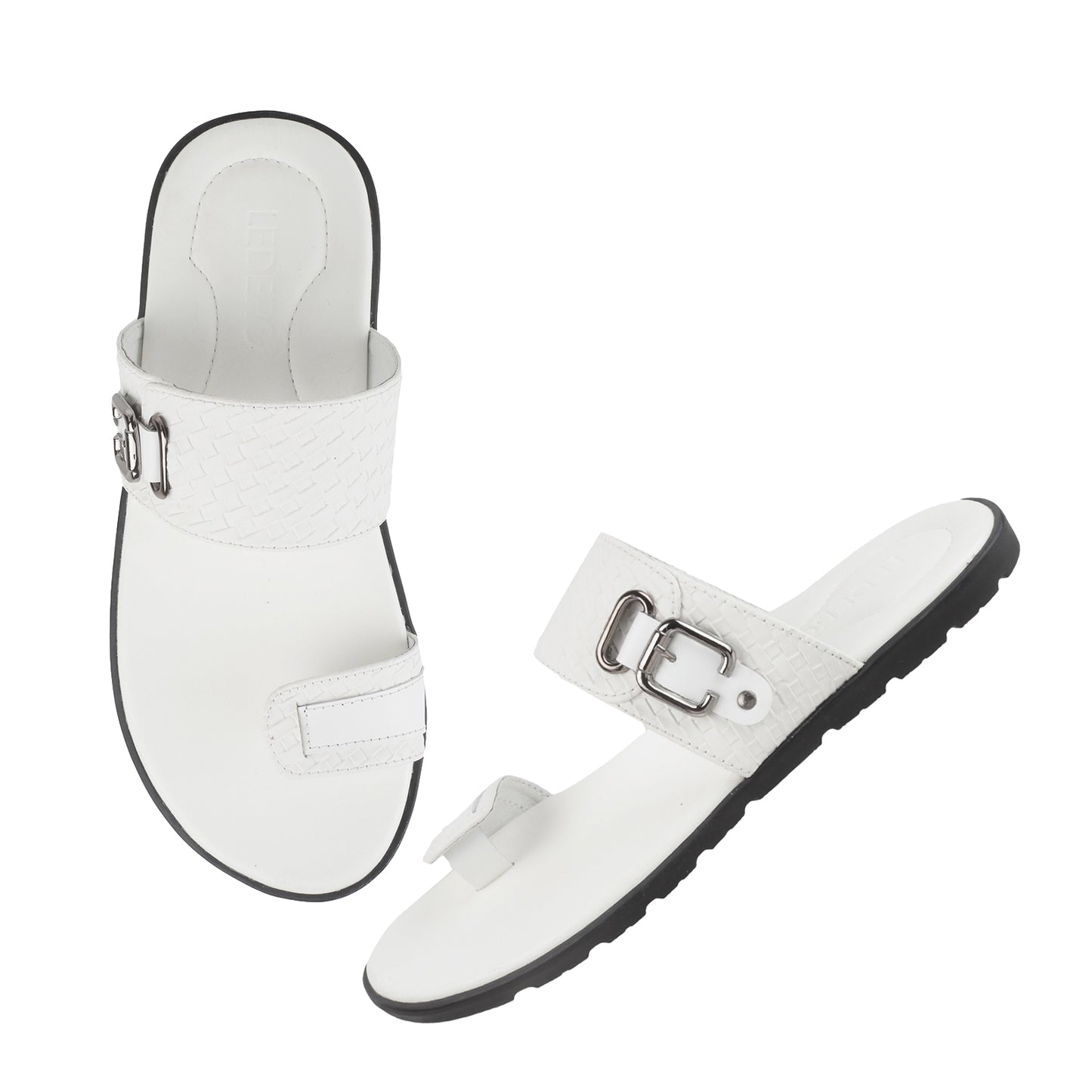 Ledero 13-225 White Slip On Sandal