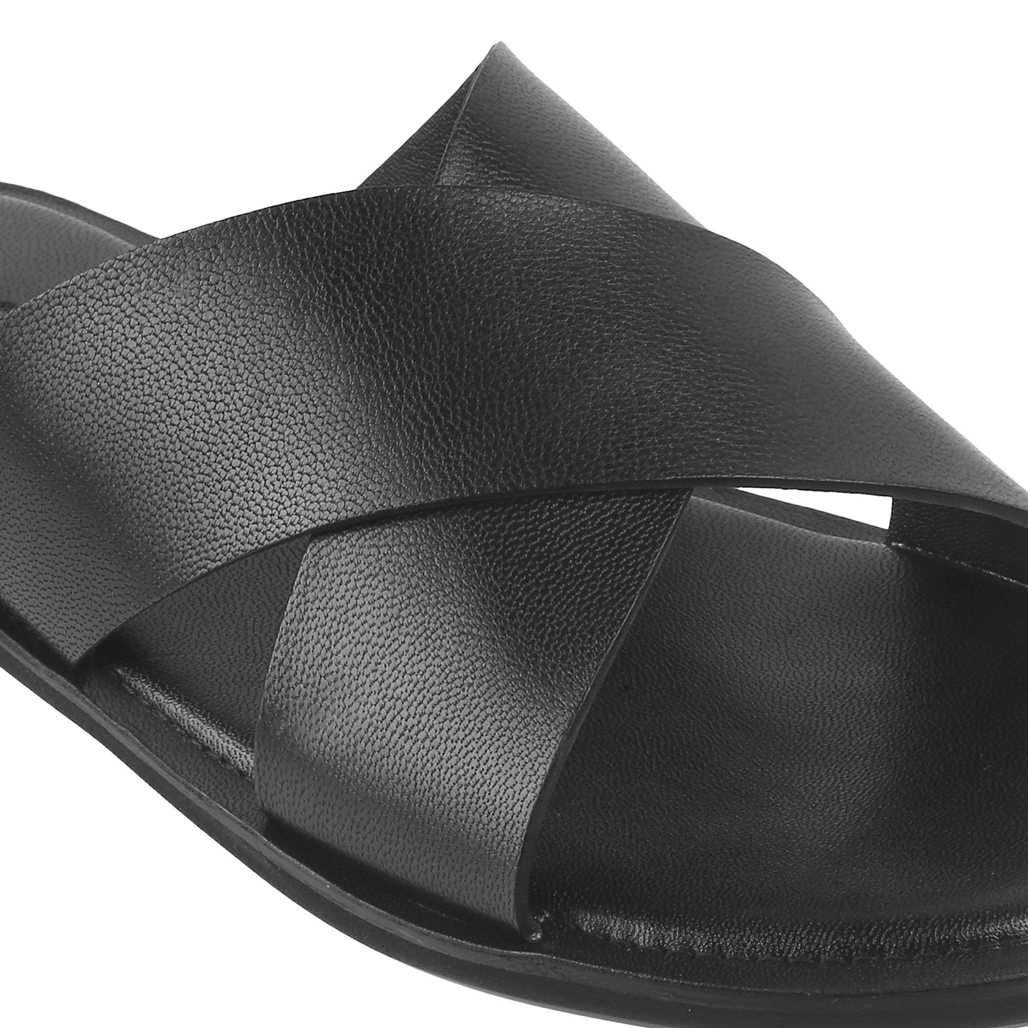 Black Crisscross Slip-ons for Men