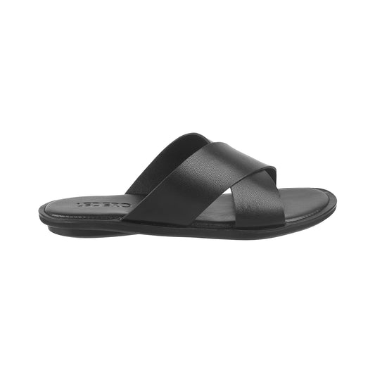 Black Crisscross Slip-ons for Men