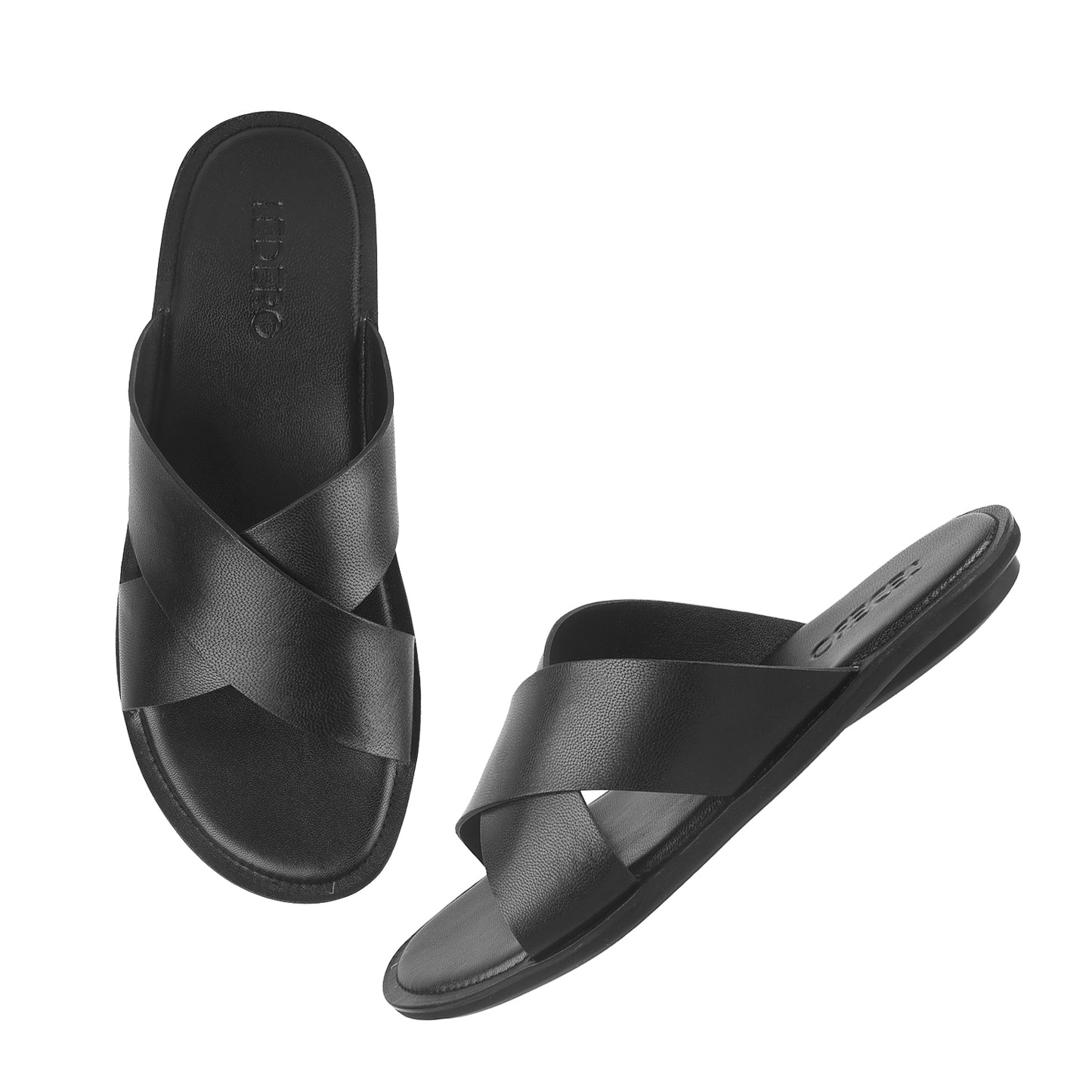 Black Crisscross Slip-ons for Men