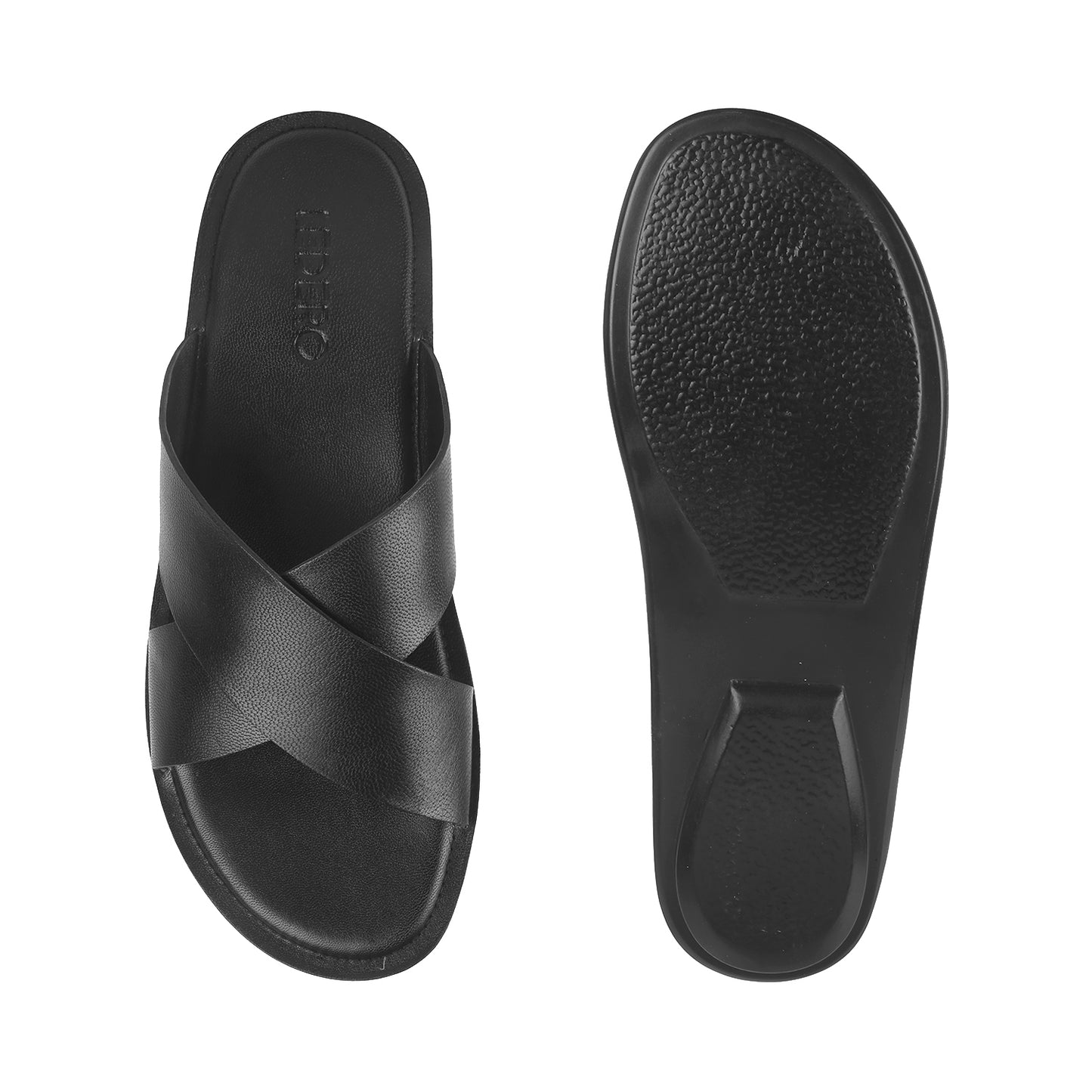 Black Crisscross Slip-ons for Men