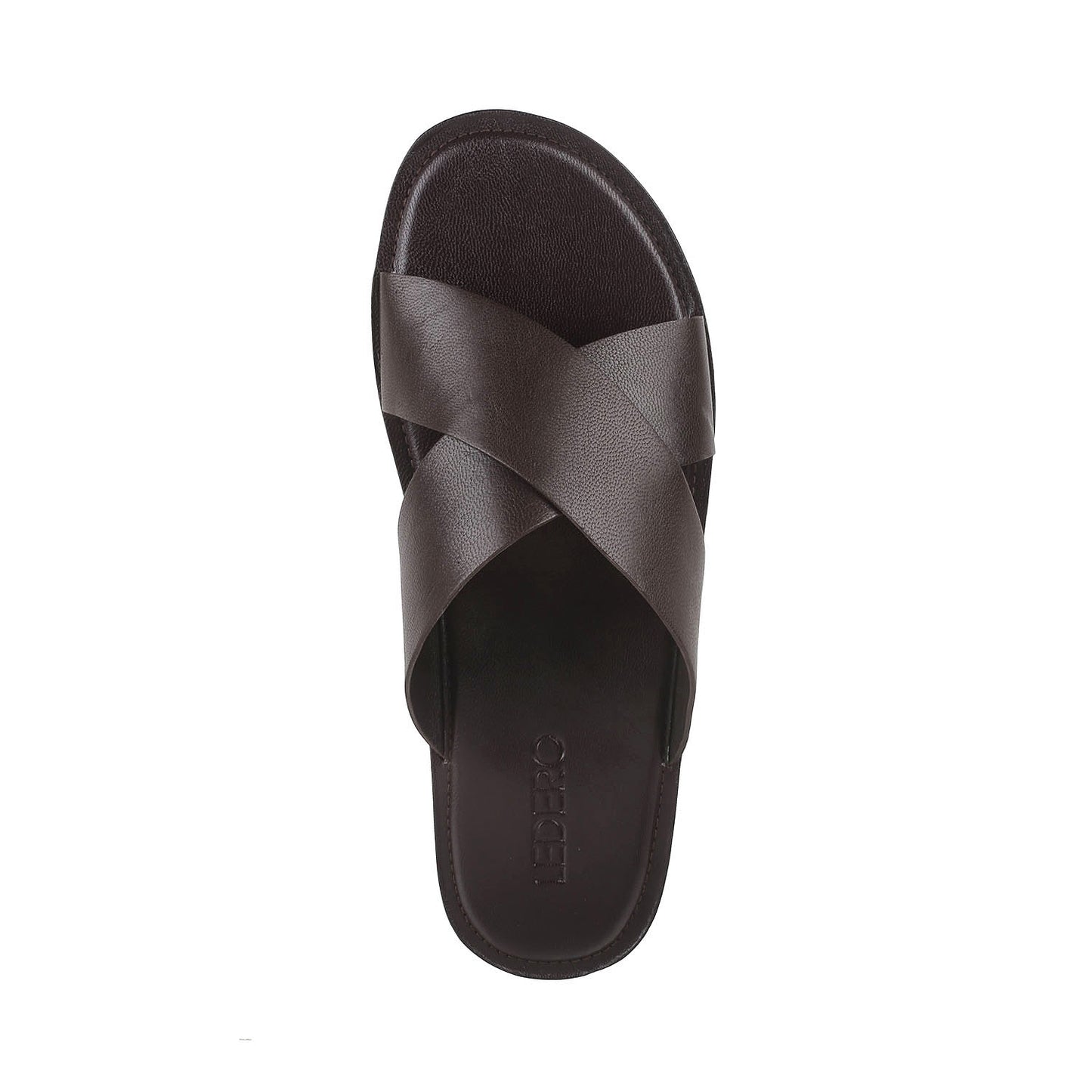 Brown Crisscross Slip-ons for Men