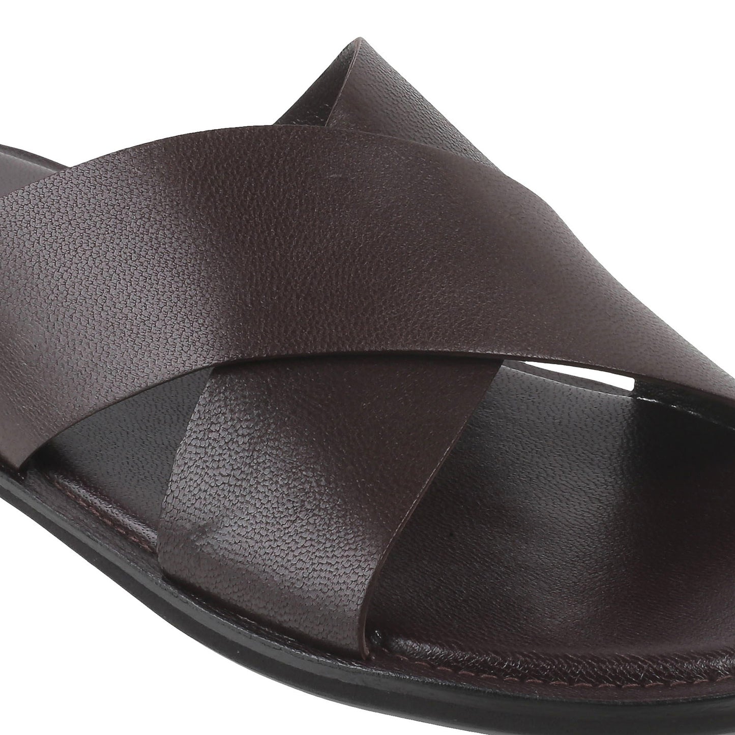 Brown Crisscross Slip-ons for Men