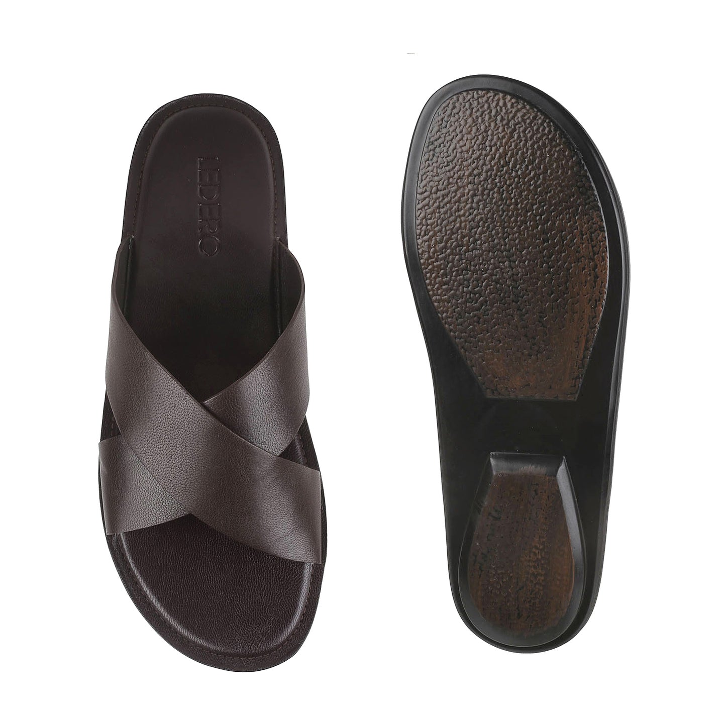 Brown Crisscross Slip-ons for Men