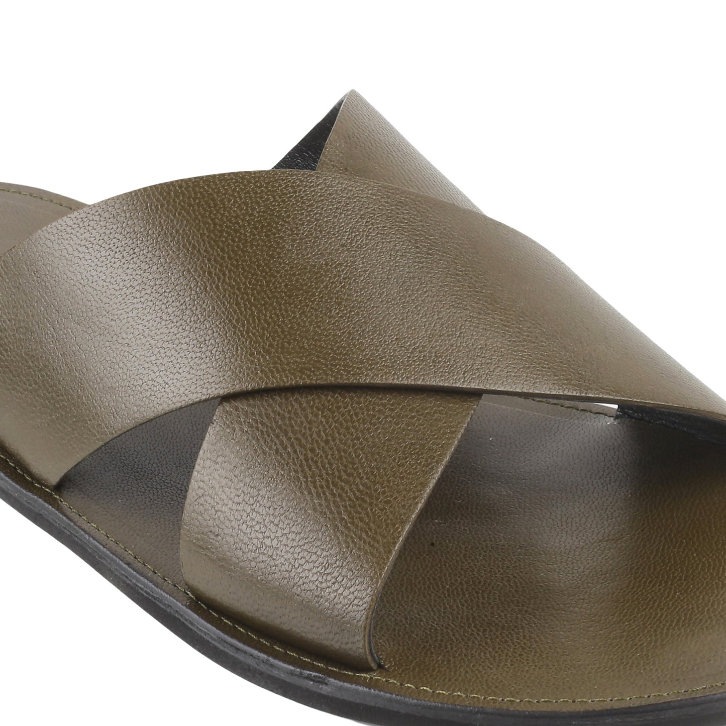 Olive Green Crisscross Slip-ons for Men