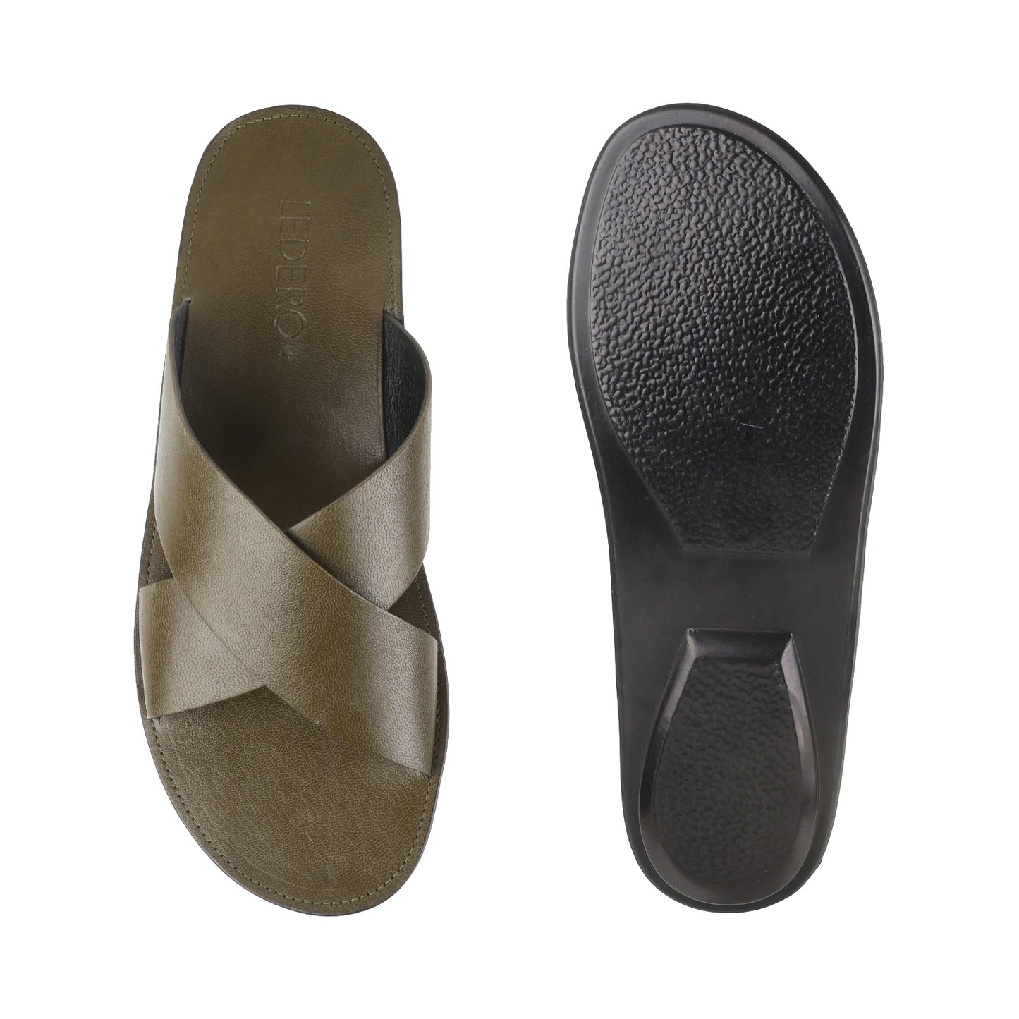 Olive Green Crisscross Slip-ons for Men