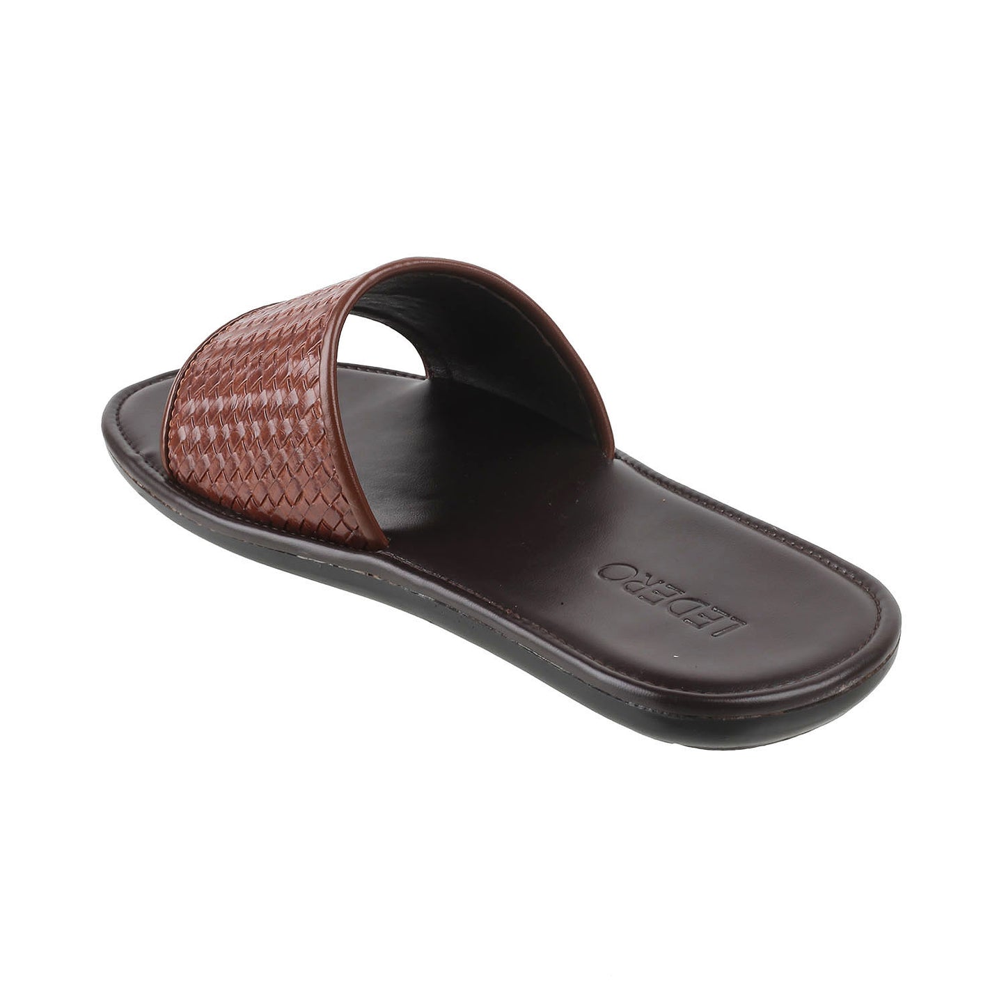 Tan Weave Pattern Slides for Men