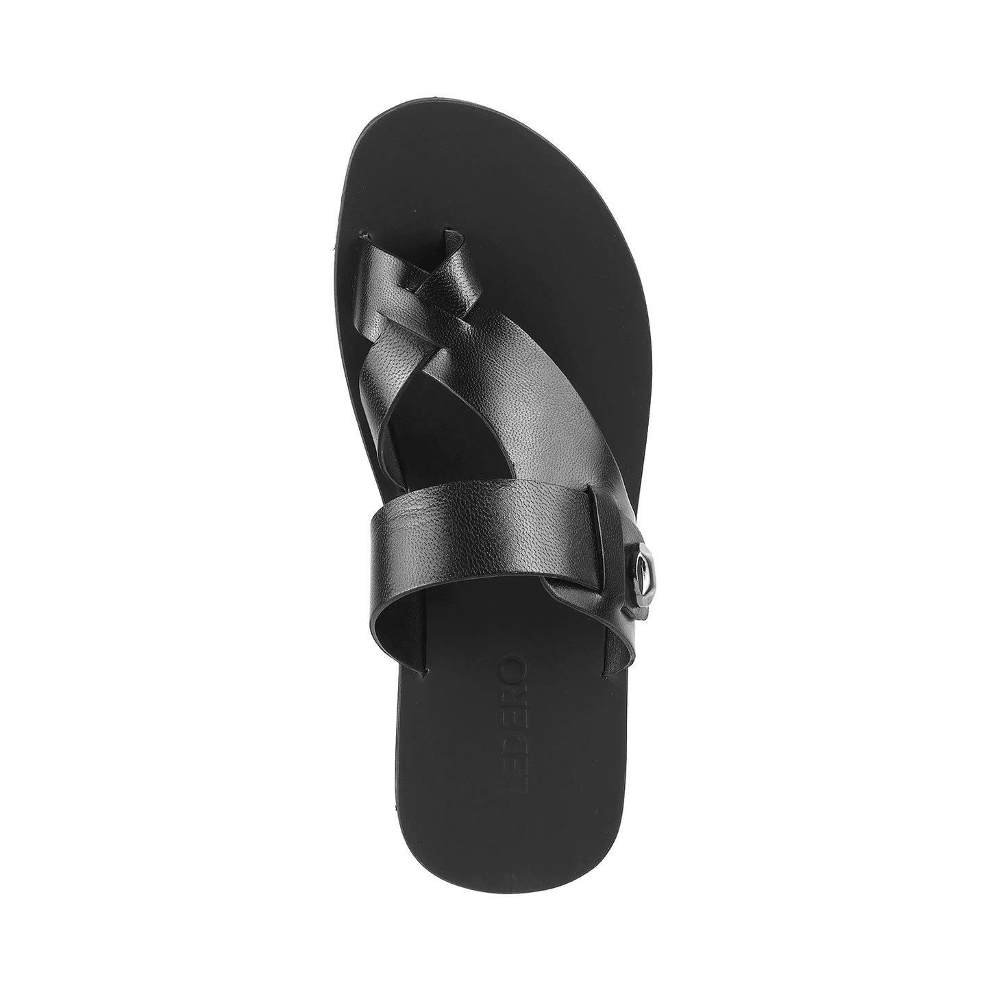 Black Milled leather Slip-on for Men