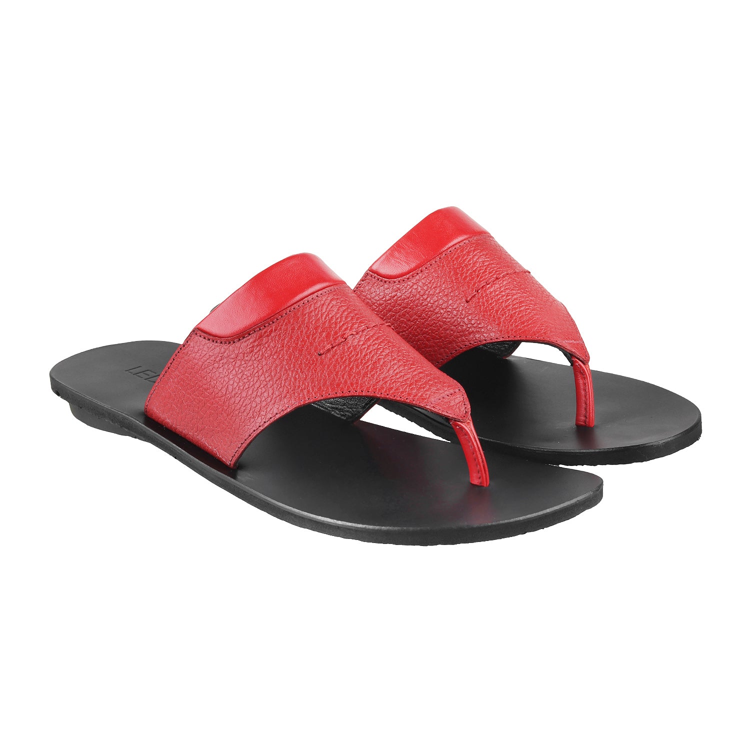 ledero article no 12-113 men brown leather sandal flipflop with stitch detail PU sole - pair