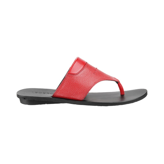 ledero article no 12-113 men brown leather sandal flipflop with stitch detail PU sole - side view