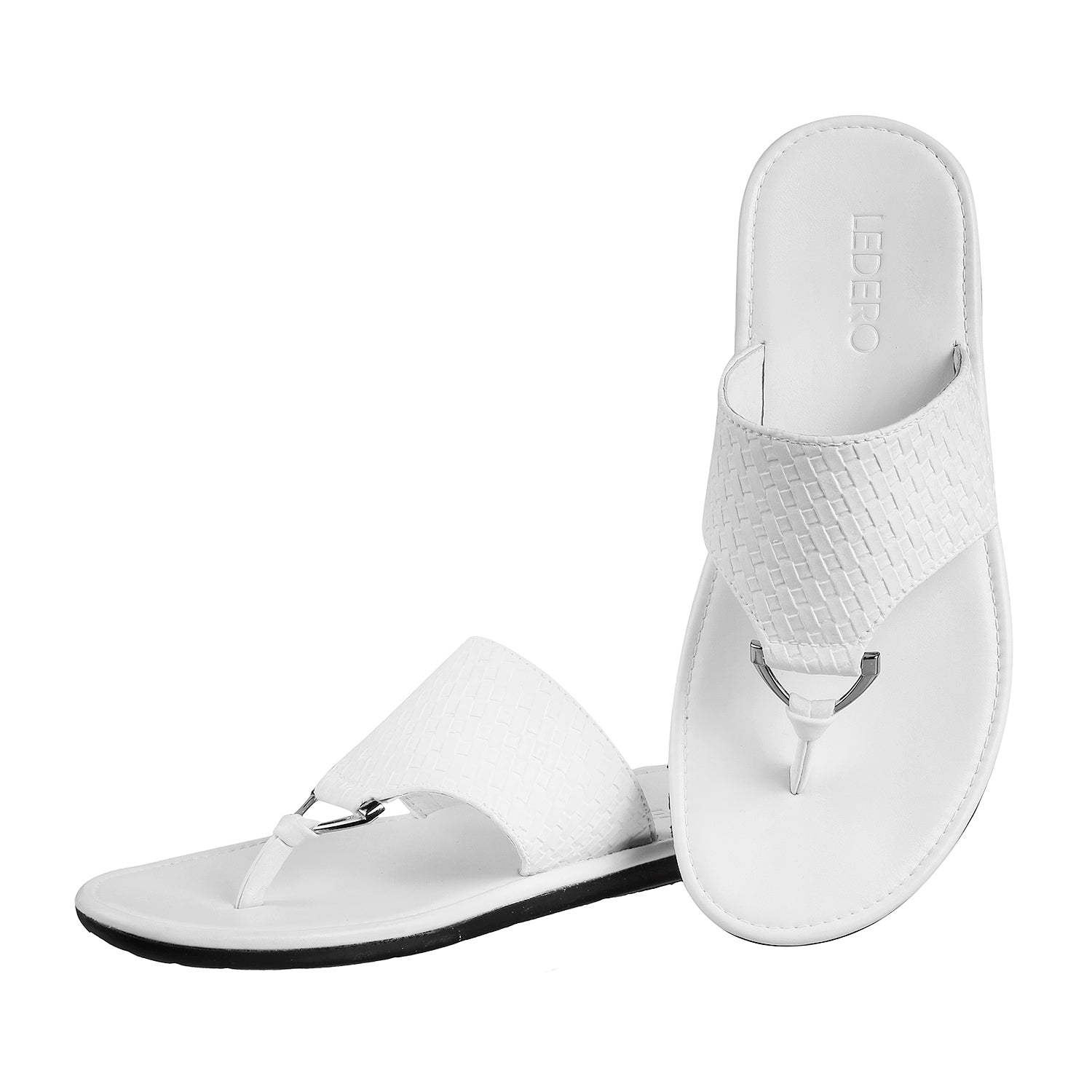 Silver leather flip flops outlet